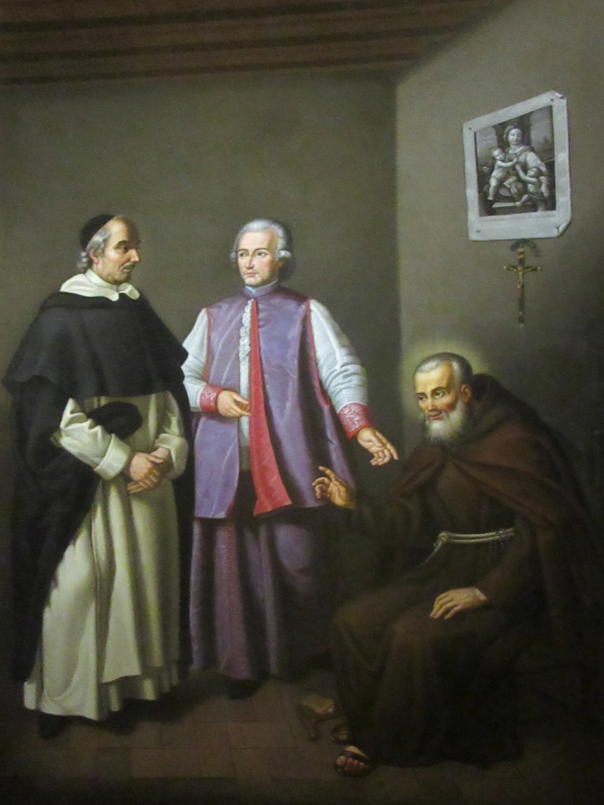 Luigi von Crema: Crispinus diskutiert mit Heologen, vor 1816, in der Kirche Santa Maria della Concezione in Rom