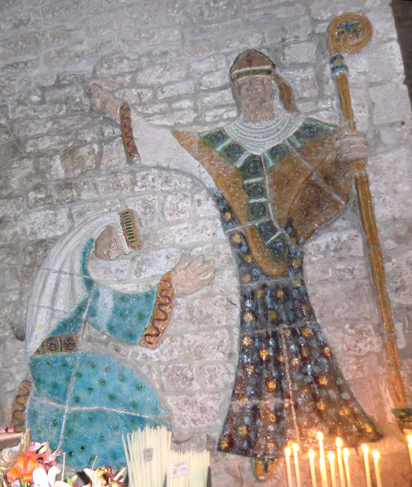 Constant: Enimia wird von Bischof Ilère zur Äbtissin geweiht, 1930er-Jahre, in der Kirche in Ste-Enimie