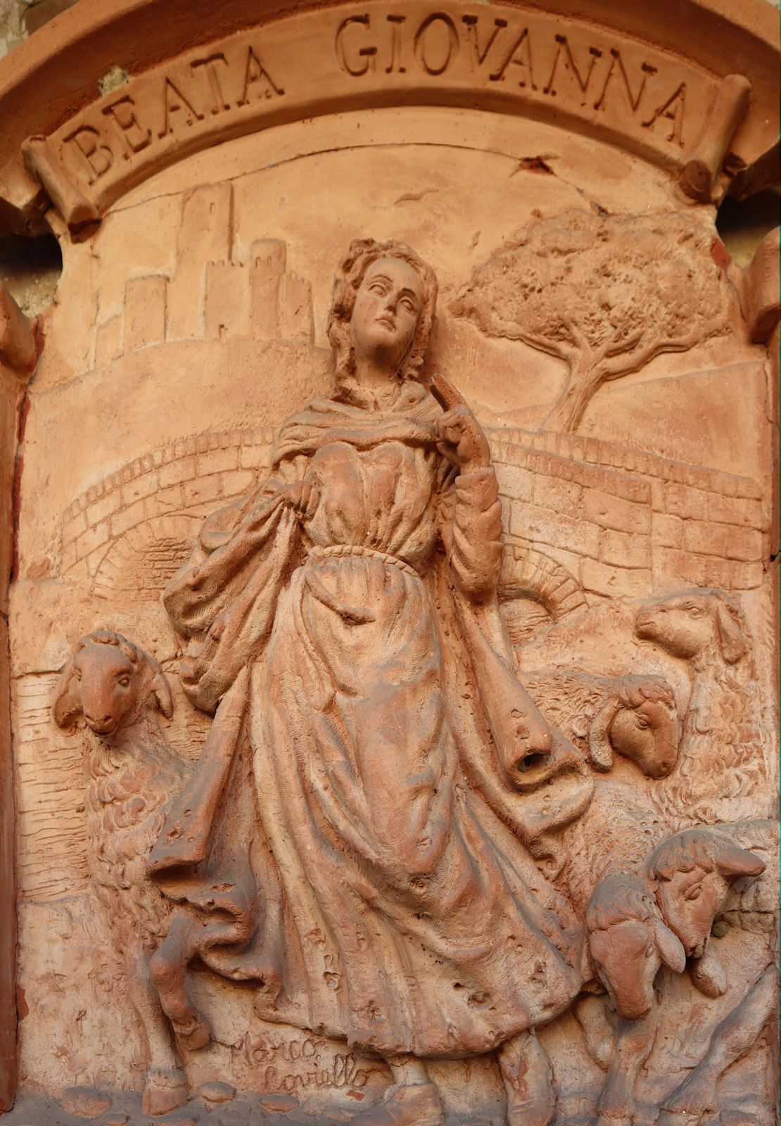 Terracottarelief, 1500, an der Johanneskirche in Signa