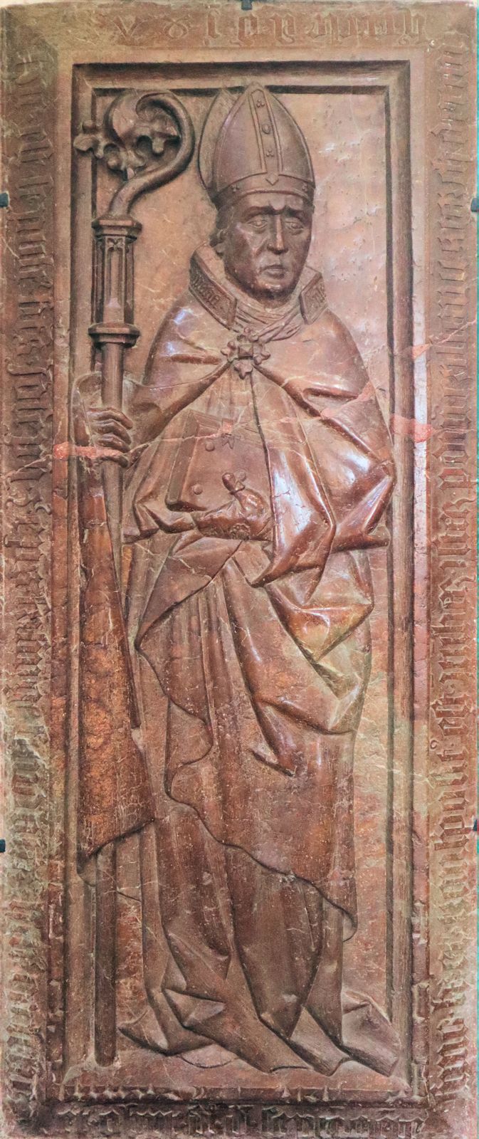 Josephs Grabplatte, 1743, in der Kirche des ehemaligen Klosters in Isen