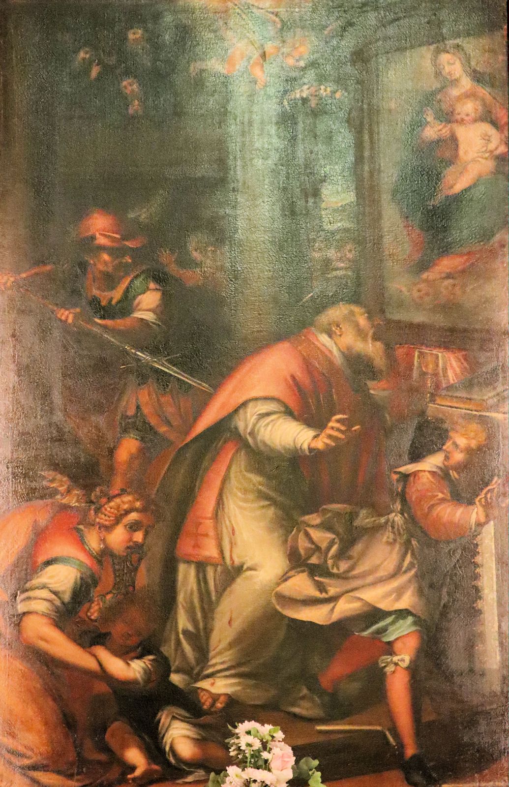 Agostino und Gio Battista Mopntanari: Matthäus' Martyrium, Altarbild, 1605, in der Kirche San Siro in Genua